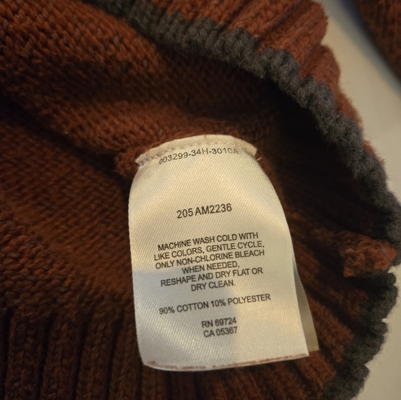 Columbia 3/4 Zip Rust Orange Knit Medium Heavy Sweater - Picture 5 of 9